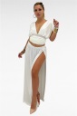 completo con top intrecciato e gonna con spacco start